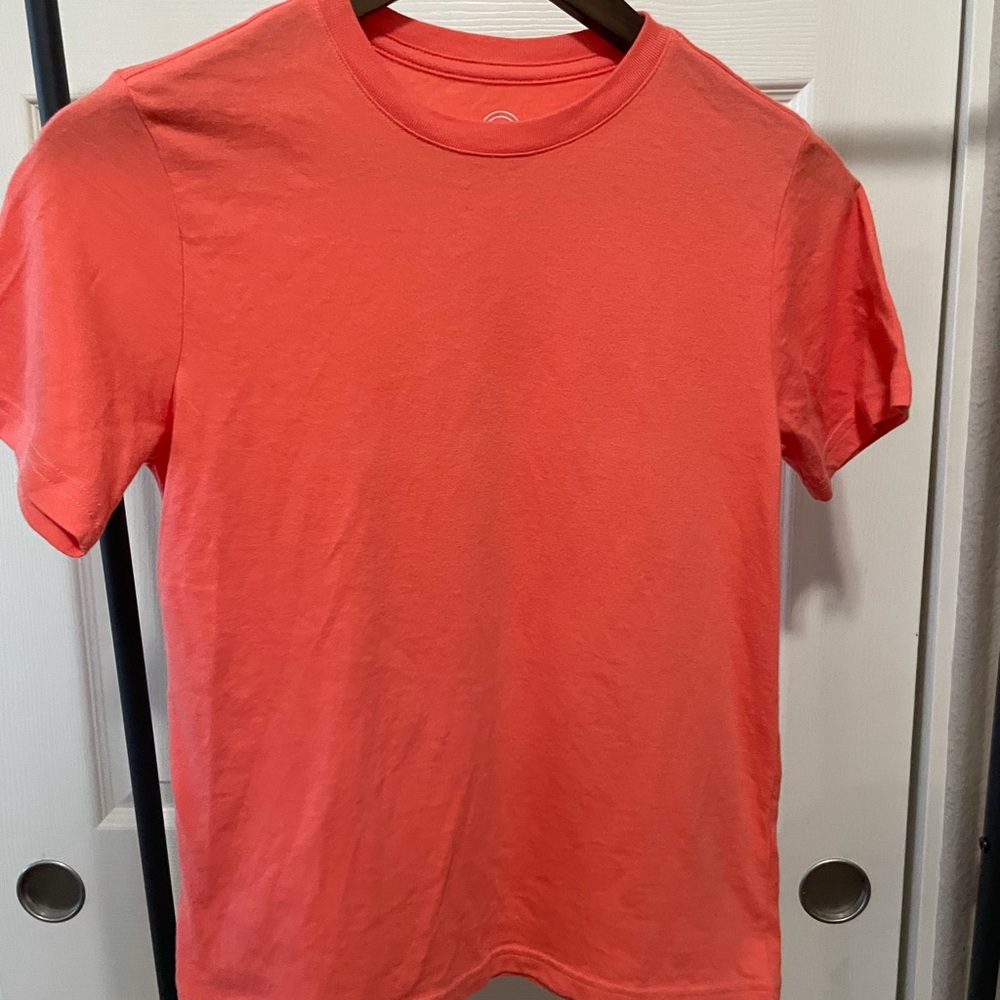 Boys t shirt red orange size 10 12 Large Short Sleeve